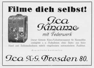 Werbung Ica Kinamo 1926 Werbung Ica Kinamo 1926