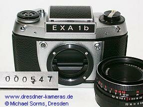Exa 1b #000547; Nullserienkamera mit schwarz eloxiertem M42-Anschraubring und Gravur “aus DRESDEN” Exa 1b #000547; Nullserienkamera mit schwarz eloxiertem M42-Anschraubring und Gravur “aus DRESDEN”