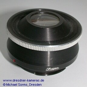 Ihagee-Objektivlupe Version 2 (ab 1957), Gehusehhe 23 mm, Lupenglas-Durchmesser 18 mm