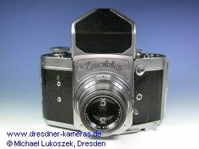 Exakta 6x6 (1939) #553702 mit adaptiertem Praktisix-Prismeneinsatz
