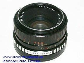 Pentaflex Auto-Color 1,8/50 (M42 Automatik) #6894228, Namensvariante des Meyer Oreston 1,8/50