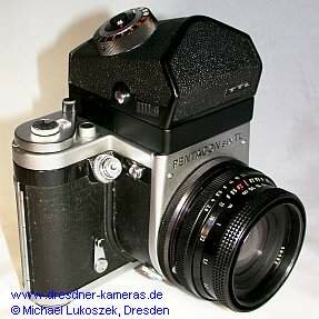 Pentacon six mit Kiev-60-TTL-Prismenaufsatz