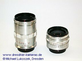 Carl-Zeiss-Jena Sonnar 4/135 mit BV #5901917, Carl-Zeiss-Jena Flektogon 2,8/35 mit SB #4928671