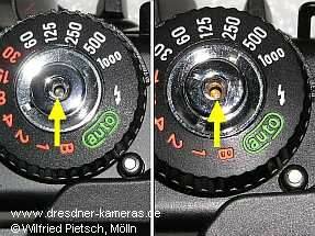 Praktica BX 20 S Vergleich der Normal- (links) und der Japan (Fernost)-Ausfhrung (rechts)