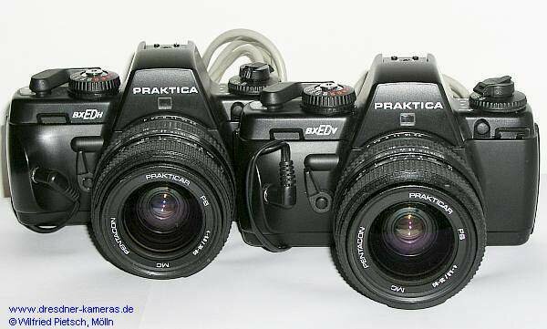 Tterlichtbildkameras fr den Erkennungsdienst Praktica BX ED H (Halbformat) und Praktica BX ED V (Vollformat), hier die Versionen mit Vorlaufwerk
