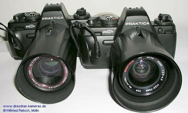 Tterlichtbildkameras fr den Erkennungsdienst Praktica BX ED H (Halbformat) und Praktica BX ED V (Vollformat), hier die Versionen ohne Vorlaufwerk