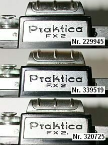 unterschiedliche Gravuren der Modellbezeichnung: FX2, F.X2 und seltener FX2.
