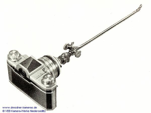 Praktina IIA mit Endoskopzwischenstck und Endoskop