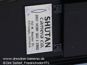 Hanimex Praktica nova I mit Aufkleber der Shutan Camera Co. Chicago