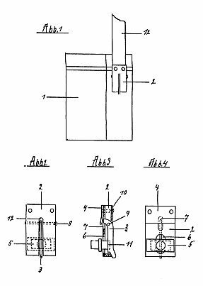 Zeichnungen der Tragriemensicherung im Antrag auf Gebrauchsmusterschutz (D.R.G.M. 1489276 vom 20.4.1940)