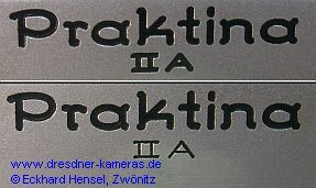 Praktina IIA - unterschiedliche Schriftstrken der IIA-Gravur