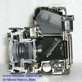 Querschnitt einer Praktica BX 20 mit Pentacon Prakticar 1,8/50 - jetzt in einer privaten Sammlung